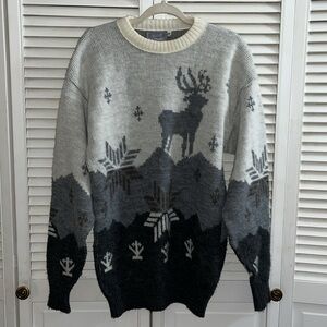 Rare Vintage 70s KNIT NORDIC SWEATER Le Tigre wool blend novelty pattern…